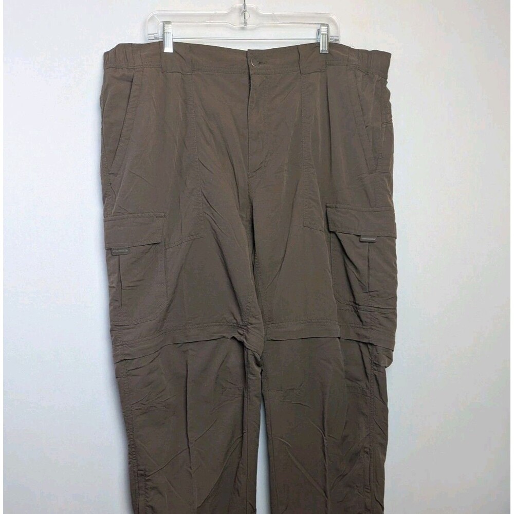 Columbia Mens 44 Brown Titanium Omni Dry Convertible Cargo Pants  Hiking Zip Off